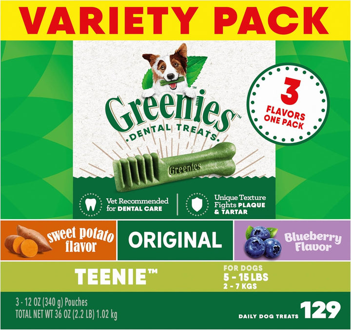 Teenie Dental Dog Treats, Mint Fresh Flavor, 12 Oz. Pack (43 Treats)