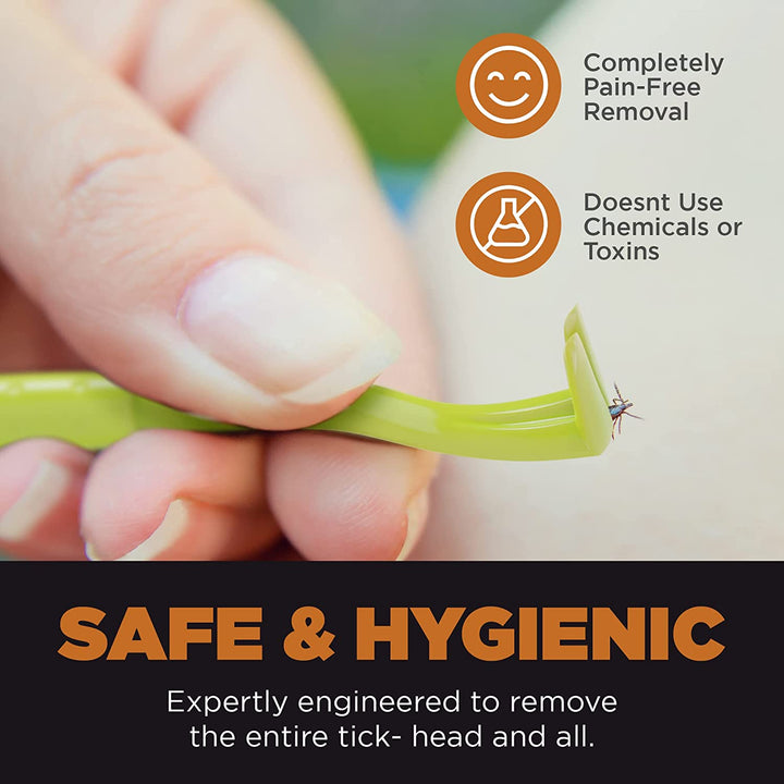 Tick Removal Tool for Dogs, Cats and Humans | Ultra-Safe Tick Twister | Removes Entire Head & Body | Pain-Free Ticks Remover | 100% Chemical-Free Tick Control Products | 1 Pack of 3