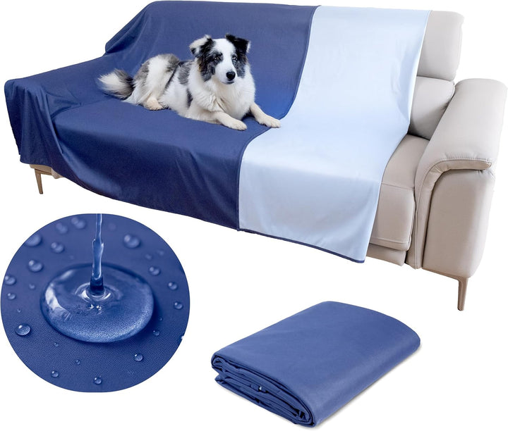 Thin Reversible Waterproof Protective Bed Cover (King Size, 100 X 96 Inch), for Pets, Babies; Incontinence, Dirt, Drool