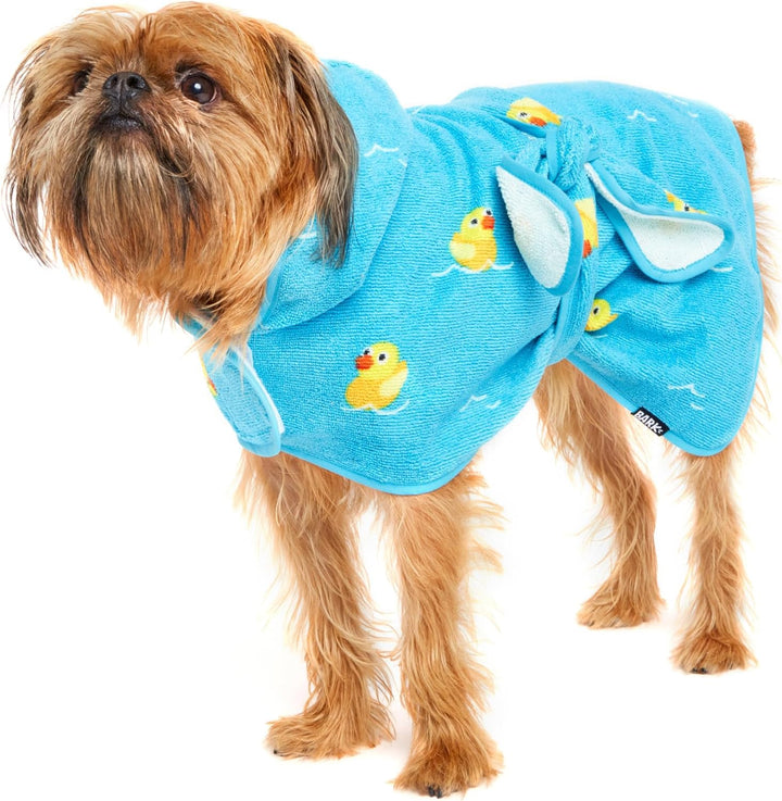 Dog Bathrobe Fast Drying with Hook and Loop Closure & Wrap Tie Snuggle, Cute Dogs Clothes, Easy to Clean, Machine Washable, Dog Coats and Tumble Dry Low - Lion, Small