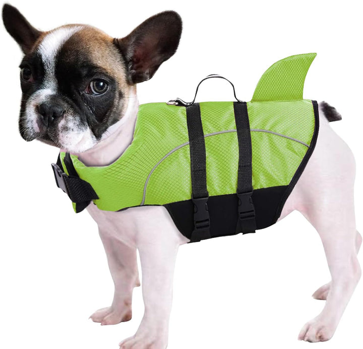 Ripstop Dog Life Jacket Shark Life Vest for Dogs, Safety Lifesaver with High Buoyancy and Lift Handle for Small and Medium Breeds（Rose Red XS）