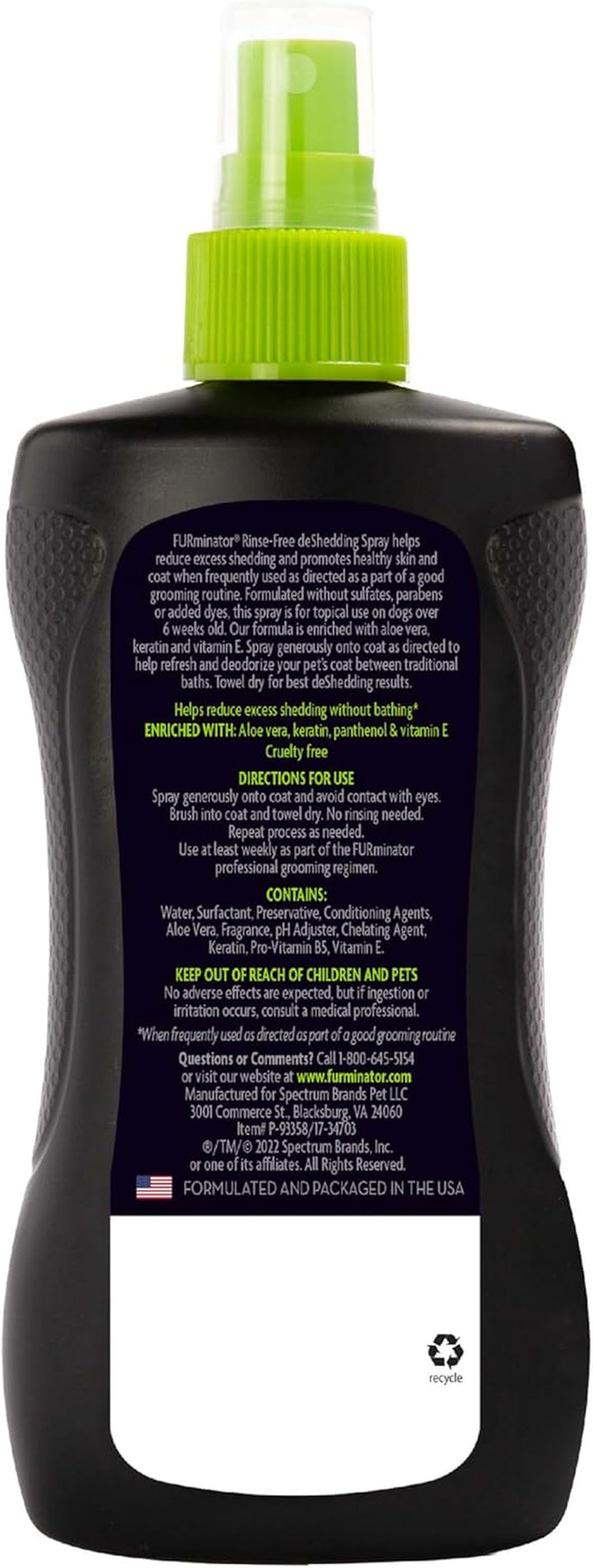 ® Rinse-Free Deshedding Spray for Dogs, Helps Reduce Excess Shedding and Refreshes between Baths, 8.5 Fluid Ounces