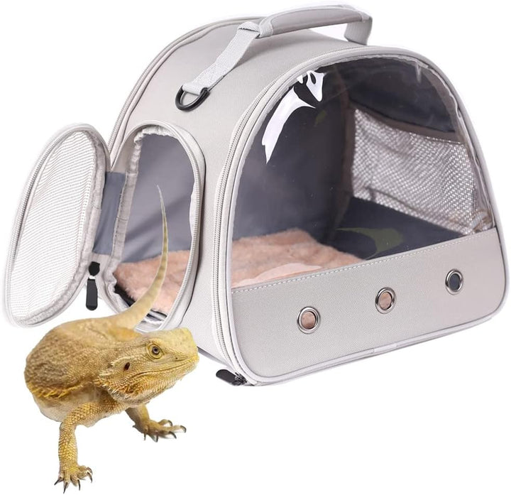 Bearded Dragon Travel Carrier,Lizards Carrier, Small Animal Travel Carrier for Sugar Glider Hedgehog Rat Parrot Bird Guinea Pig, Portable Guinea Pig Travel Bag for 2