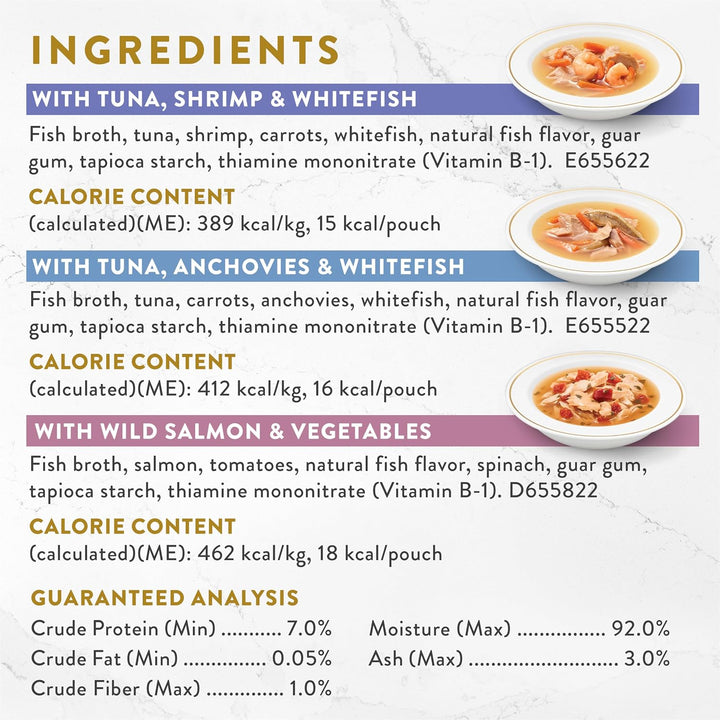 Purina  Lickable Wet Cat Food Broth Complement Classics Collection Variety Pack - (Pack of 12) 1.4 Oz. Pouches