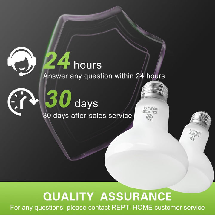 Reptile Heat Lamp Bulbs, Simulate Natural Sunlight Heat Light Bulb, 2 Pack 100W Amphibian Terrarium Basking Spot Lamp for Reptile, Bearded Dragon, Lizard, Turtle, Snake
