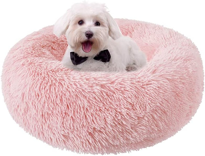 Dog Bed for Small Medium Large Dogs Cats, 20 Inch Calming Washable-Round Cozy Soft Pet Bed for Puppy and Kitten with Slip-Resistant Bottom