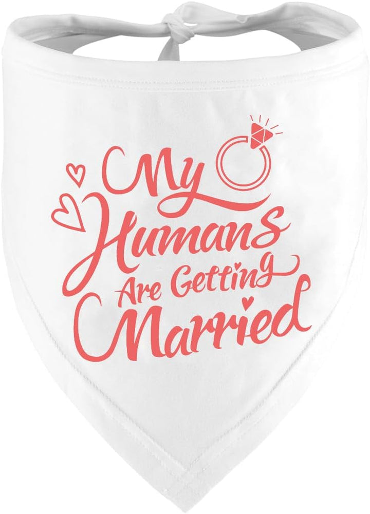 Engagement Gift, My Humans Are Getting Married Dog Bandana, Wedding Photo Prop, Pet Scarf, Dog Engagement Announcement, Pet Accessories (Black)