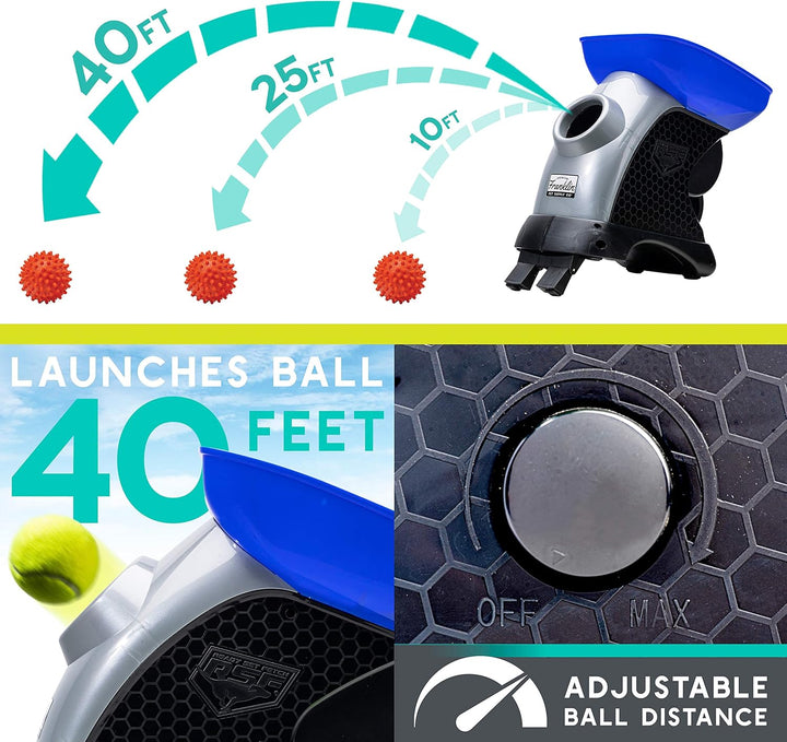 Ready Set Fetch Automatic Tennis Ball Launcher Dog Toy - Electronic Thrower for Fetch + Playtime - Launches up to 40 Feet - Official Size