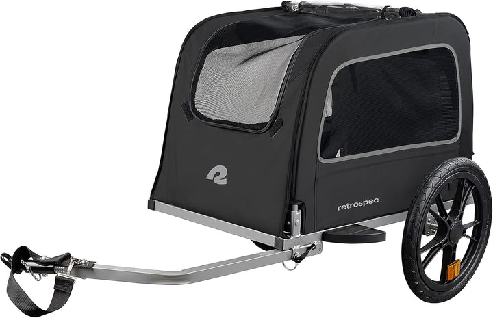 Rover Waggin' Pet Bike Trailer - Small & Medium Sized Dogs Bicycle Carrier - Foldable Frame with 16 Inch Wheels - Non-Slip Floor & Internal Leash