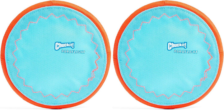 Paraflight Flying Disc Dog Toy - Water Floating Flyer - Durable Nylon Construction with Soft Rubber Edges - for Medium and Large Dogs - Size Large - 9.75" L X 9.75" W - Pack of 1