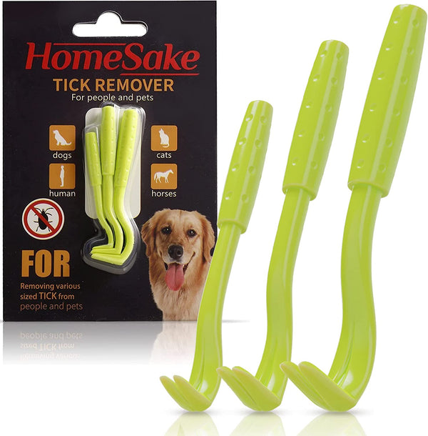 Tick Removal Tool for Dogs, Cats and Humans | Ultra-Safe Tick Twister | Removes Entire Head & Body | Pain-Free Ticks Remover | 100% Chemical-Free Tick Control Products | 1 Pack of 3