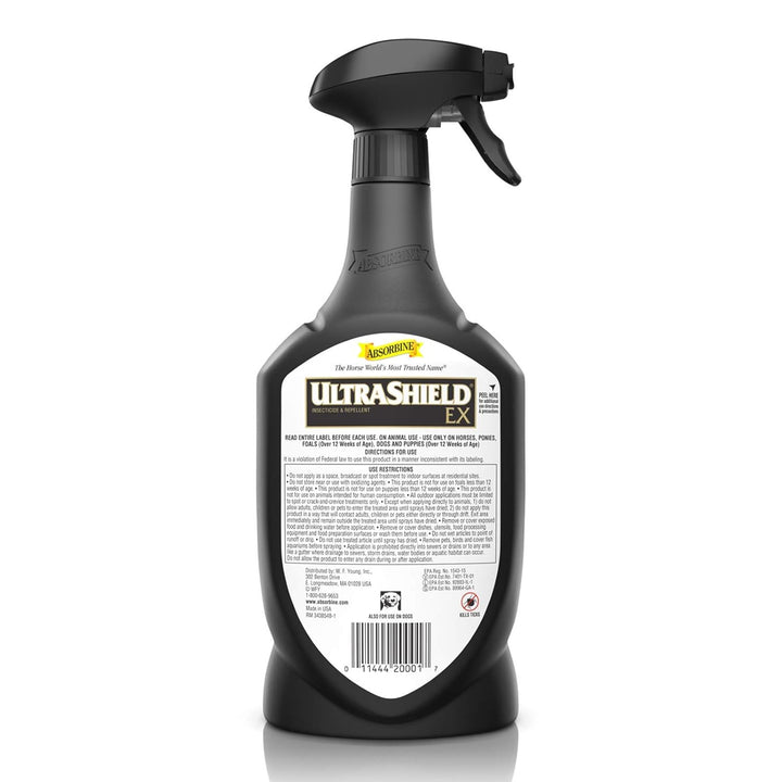 Ultrashield EX 32Oz Sprayer Insecticide, Kills & Repels Flies, Mosquitoes, Ticks, Fleas, Lice, Use on Horses, Dogs, Premises