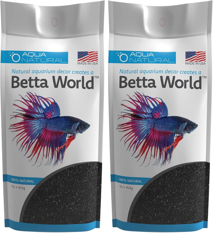 Betta World - Diamond Black Quartz 1Lb, Gravel/Rocks/Substrate for Fish Tank/Bowl (BETTA003)