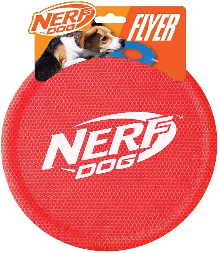 Nylon Flyer Dog Toy, Flying Disc, Lightweight, Durable and Water Resistant, Great for Beach and Pool, 9 Inch Diameter, for Medium/Large Breeds, Single Unit, Red