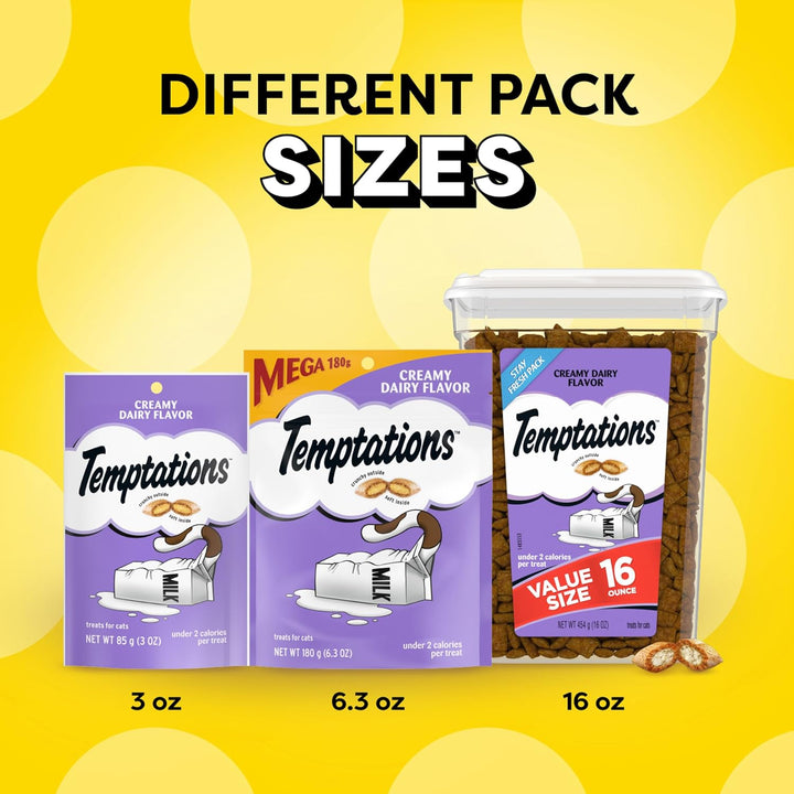 Classic Crunchy and Soft Cat Treats, Creamy Dairy Flavor, 16 Oz. Tub