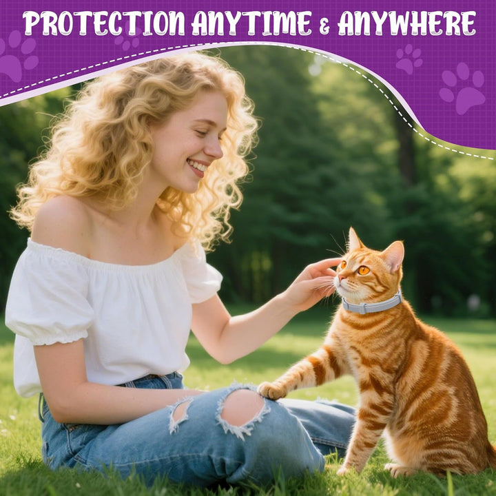Flea & Tick Collar for Cats 4 Pack - 8 Months Long-Lasting Protection and Prevention, Cat Flea and Tick Collar, Adjustable