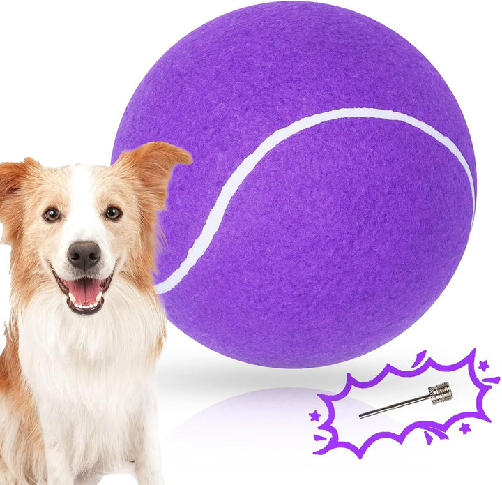 Giant 9.5" Dog Tennis Ball Large Pet Toys Funny Outdoor Sports Ball with Inflating Needles for Small Medium Large Dog