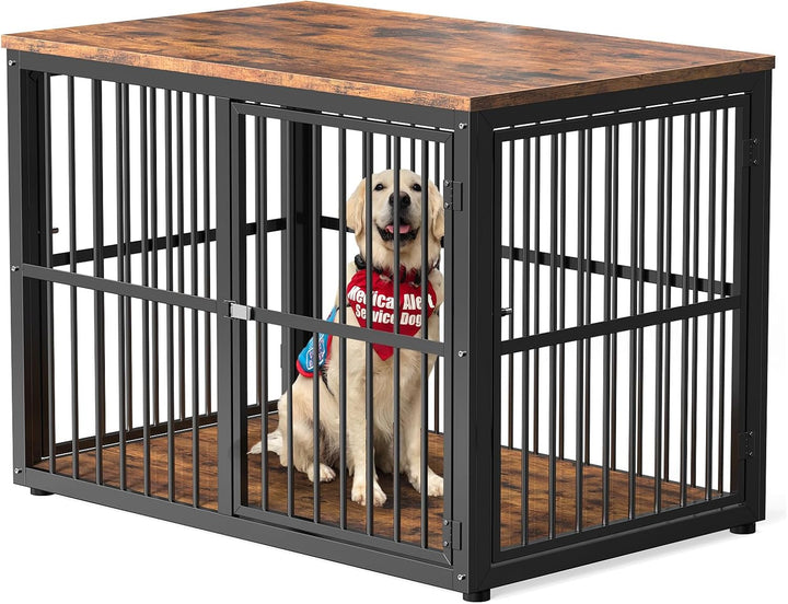 48'' XXL Dog Crate Furniture with 3 Doors,Wooden Crate End Table Heavy Duty Indoor Combination Cage for Medium to Large Dogs, Multiple Units Can Be Combined