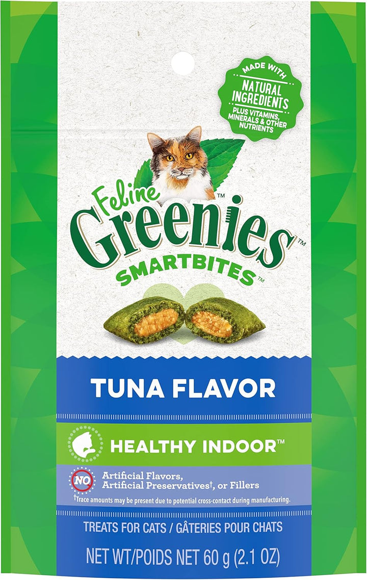 Feline Smartbites Healthy Indoor Cat Treats, Tuna Flavor, 16 Oz. Tub