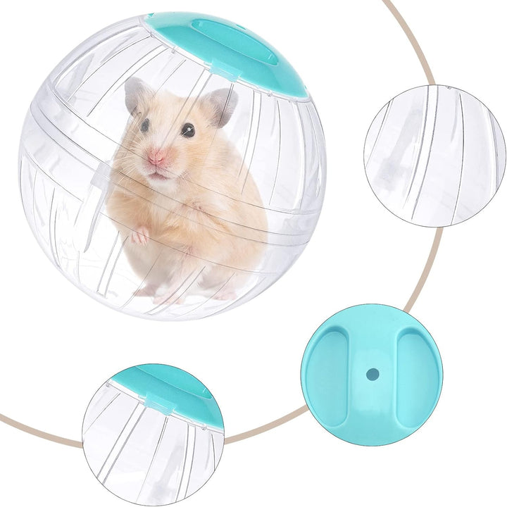 Hamster Exercise Ball, 5.7 Inch Transparent Running Wheel for Dwarf Hamsters to Reduce Boredom and Increase Activity
