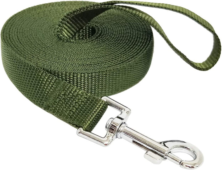 Nylon Training Dog Leash for Small Medium Large Dogs, 15Ft 20Ft 30Ft 50Ft Long Puppy Lead for Obedience Recall Training, Camping (20Ft, Black)