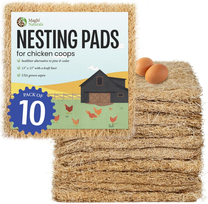 Premium Aspen 12 Pack Excelsior Nesting Liners (12 Pack), Chicken Bedding for Nesting Box, Nesting Pads Box Liners, Chicken Bedding for Coop, Chick Bedding, USA Grown & Sustainably Harvested