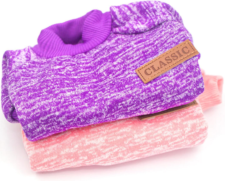 2 Pieces Dog Sweaters for Small Dogs Fall Winter Dog Clothes Female Fleece Puppy Sweater Warm Thick Outfit Pet Small Dog Sweater for Boy Girl Dogs,Xxs