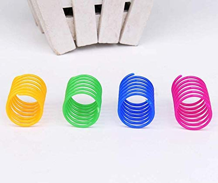 Cat Spring Toy (60 Pack), Cat Kittens Toys Plastic Coil Spiral Springs for Swatting, Biting, Hunting, and Active Healthy Play (Random Color)