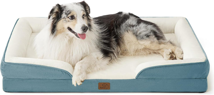 Orthopedic Dog Beds Large Sized Dog - Washable Large Dog Cat Bed Waterproof, Comfort Dogs Couch Sofa with Washable Removable Cover, Pet Bed with Nonskid Bottom, Grey, 35"
