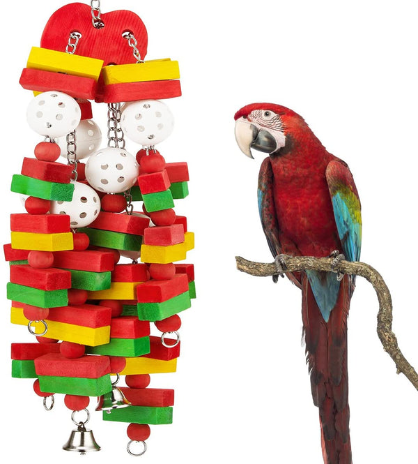 Large Bird Parrot Toys for Cockatoos African Grey Macaws and Amazon Parrots Bird Gift
