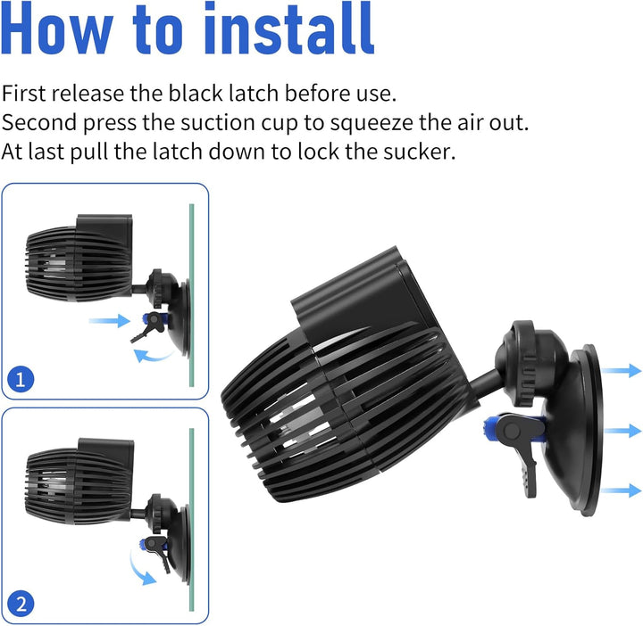 Circulation Pump, 800GPH Aquarium Wave Maker, Fish Tank Powerhead Submersible Water Pump with Suction Cup