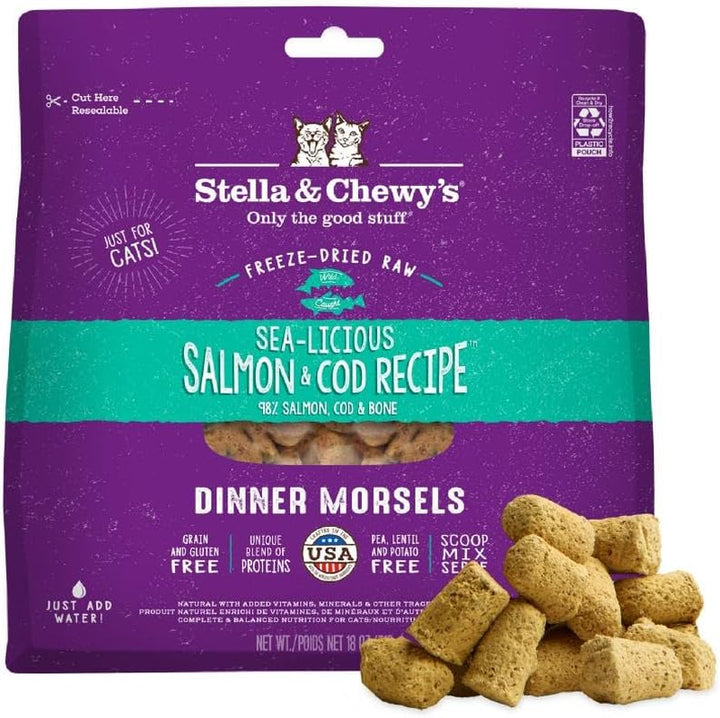Freeze-Dried Raw Cat Dinner Morsels - Premium Chicken Recipe with 98% Cage-Free Meat & Organs - Natural Grain-Free Cat & Kitten Food - Made in USA - 3.5 Oz