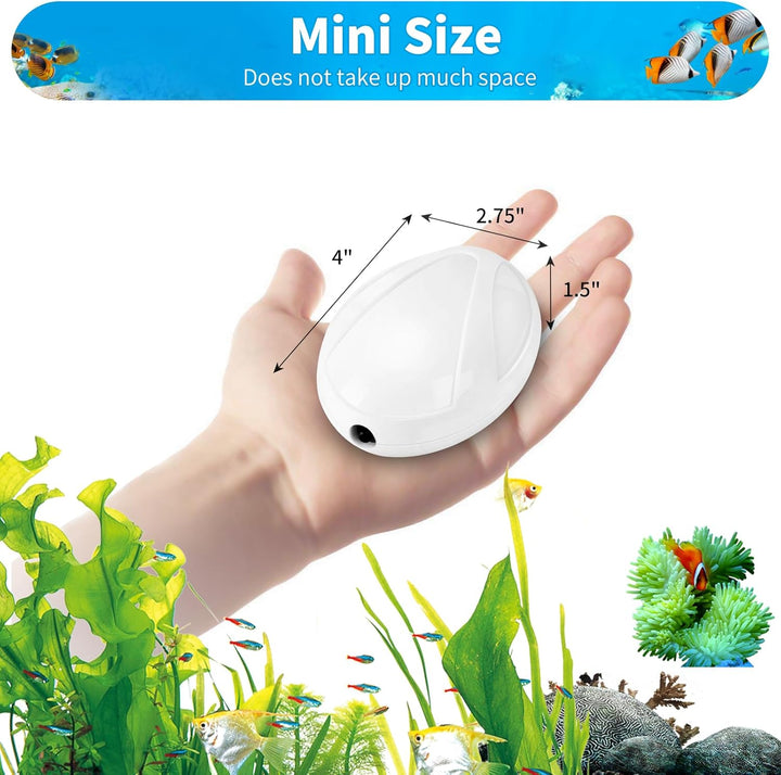 Aquarium Air Pump, 20 Gallon Fish Tank Air Pump, Fish Bubbler, Hydroponic Oxygen Aerator, with Airline Tubing, Stone, Check Valve