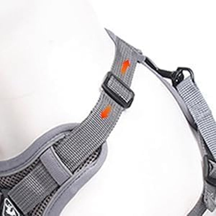 Cat Chest Harness and Leash, Anti-Escape Adjustable Soft Mesh Cat Leash and Chest Harness Set for All Types of Cats Cat Vests (Grey, 11.02-16.5Lb)