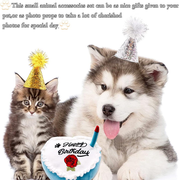 10Pcs Mini Small Dog Hats Cat Birthday Party Hat Rabbit Hats for Holiday Wedding Puppies Kittens Costume Accessories