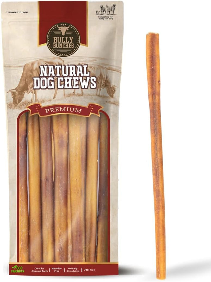 Premium 6 Inch Standard Odor-Free Bully Sticks for Small to Medium Dogs & Puppies - Long Lasting Chews for Oral Care - All Natural, 100% Beef Dog Treats, Rawhide Free (5 Pack)