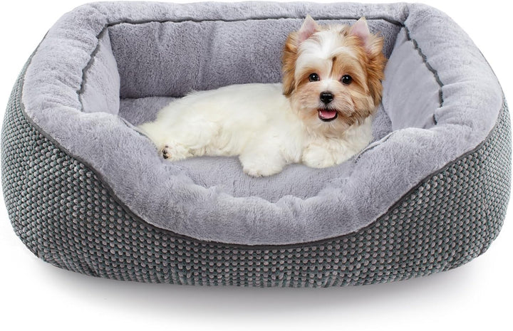 Medium Dog Beds for Medium Dogs Washable, Rectangle Dog Bed Medium Size Dog, Orthopedic Dog Bed, Warming Soft Calming Sleeping Puppy Bed Durable Pet Bed with Anti-Slip Bottom M(30"X24"X9")