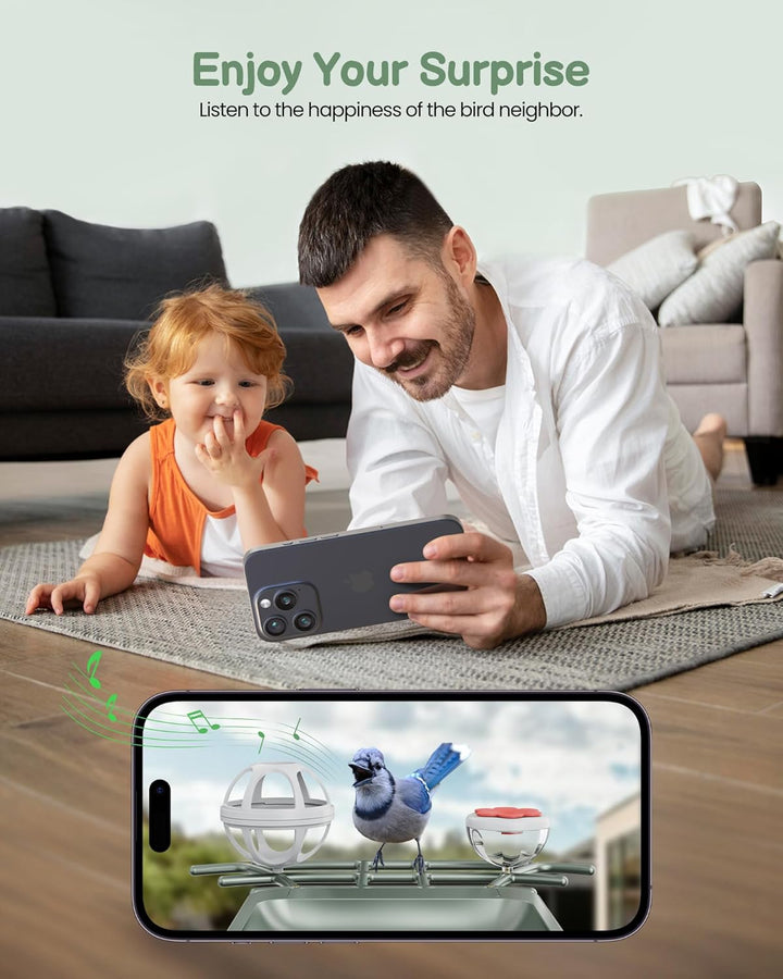 Bird Feeder with Camera Outdoor Solar: Smart Birdfeeder Cam for outside Garden - 2K HD Live Video Camera AI Recognition Visible Window Auto Capture - Bird Lover Gifts