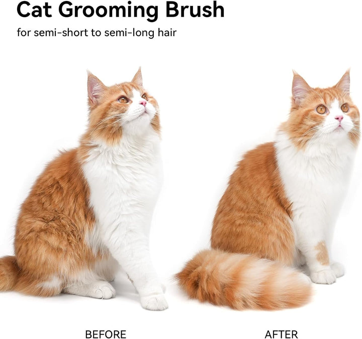 Cat Brush for Shedding, Cat Brushes for Indoor Cats, Cat Brush for Long or Short Haired Cats, Cat Hair Brush Cat Grooming Deshedding Brush for Dog Kitten Rabbit Massage Removes Loose Fur, White