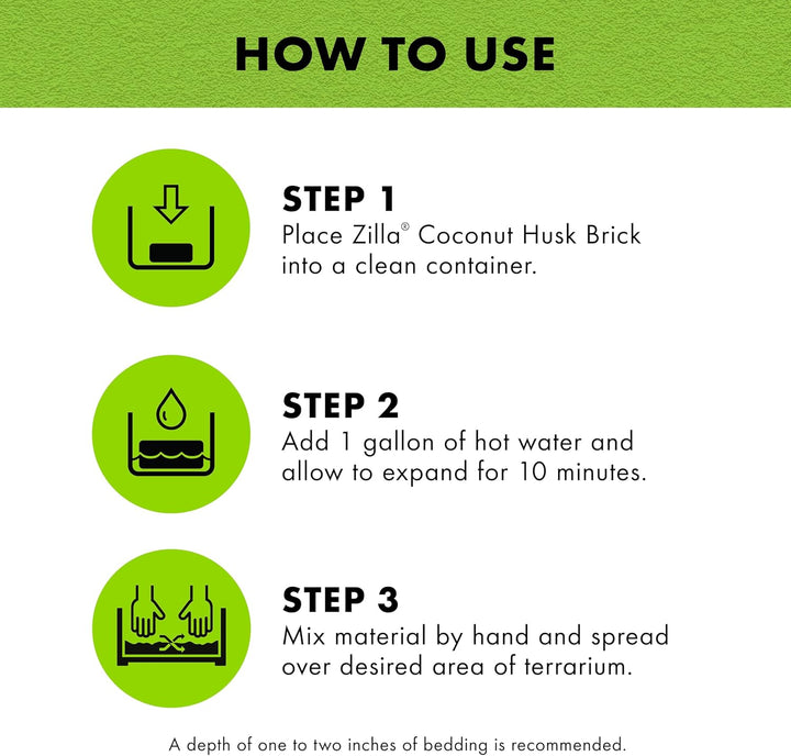 Coconut Husk Brick, Organic Bedding for Reptiles, Made with 100% Coconut Fiber, Ideal for Tropical Habitats and Egg Incubation