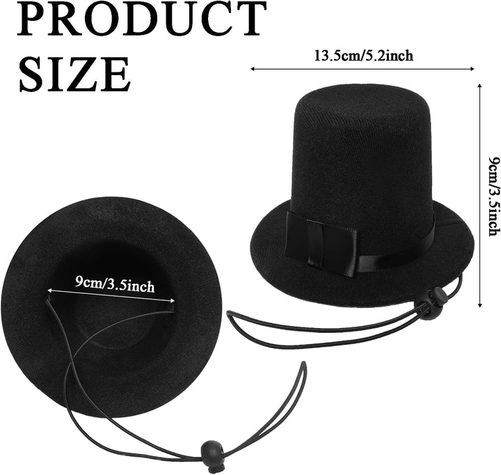 Pet Formal Accessories Set 2 Pcs Dog Costume Top Hat with Formal Pet Tuxedo Bowtie/Necktie Birthday Party Halloween Gradation Christmas Dog Cat Costumes Accessories Black One Size