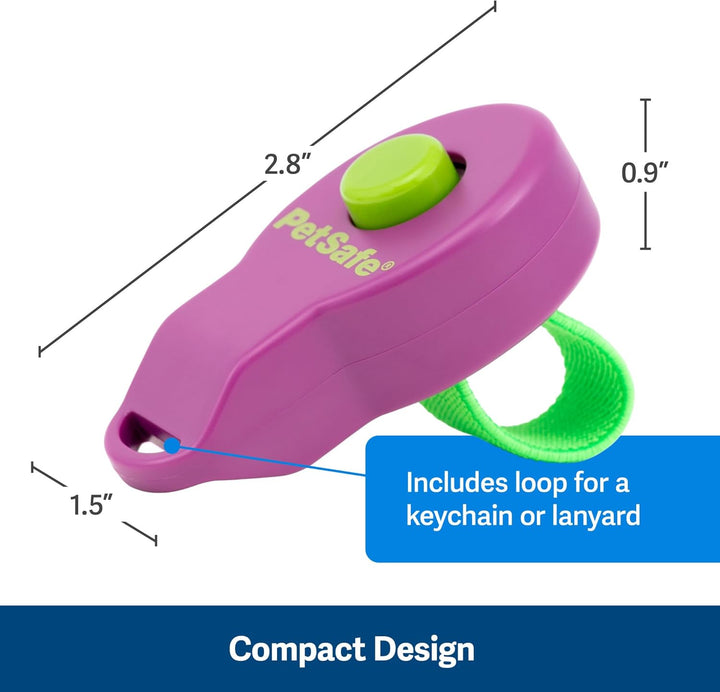Clik-R Training Tool - Positive Behavior Reinforcement - Ergonomic Design - Compact Finger Band - Daily Training Accessory - Clicker for Dogs & Cats - Purple
