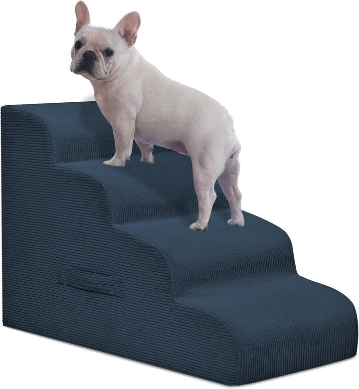 Dog Stairs for Small Dogs and Cats, 20" H 4 Steps Dog Ramp for High Beds, Couch, Sofa, Waterproof Pet Stairs with Removable Washable Cover, Non-Slip Sturdy Pet Steps
