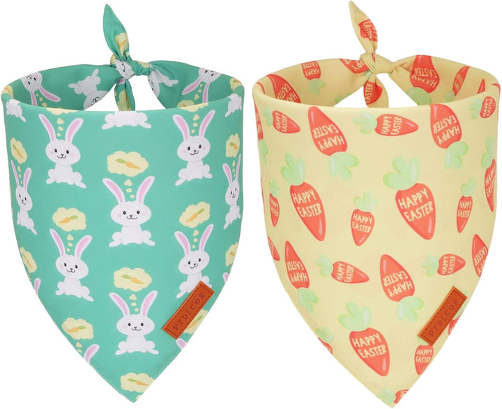 Halloween Dog Bandana, Ghost Pumpkin Design Reversible Holiday Dog Scarf, Triangle Halloween Bandanas for Medium Large Dogs Pets (Large)