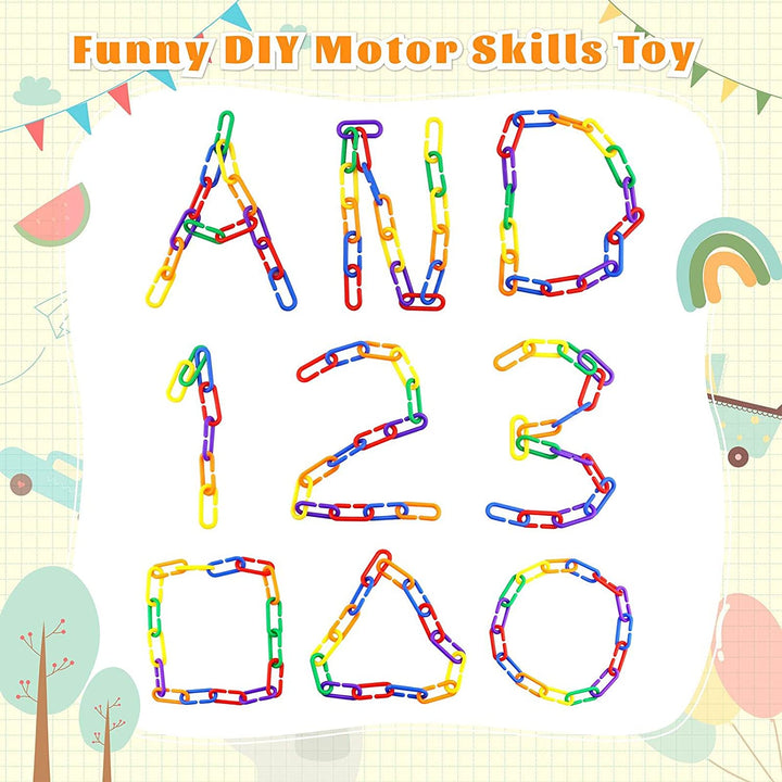 100PCS Plastic Chain Links, Children'S Learning Toy, Mix Color Rainbow DIY C-Clips Chains Hooks Swing Climbing Cage Toys for Bird Sugar Glider Rat Parrot