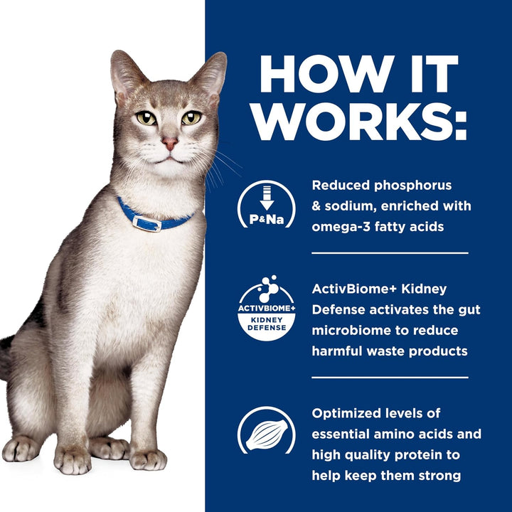 K/D Kidney Care with Chicken Dry Cat Food+, Veterinary Diet, 4 Lb. Bag