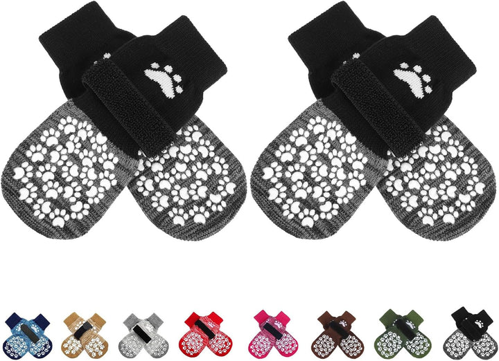 anti Slip Dog Socks to Prevent Licking Paws, Dog Shoes for Hot Pavement, Dog Booties for Small Medium Large Senior Dogs, Traction Control Boots & Paw Protectors for Hardwood Floors