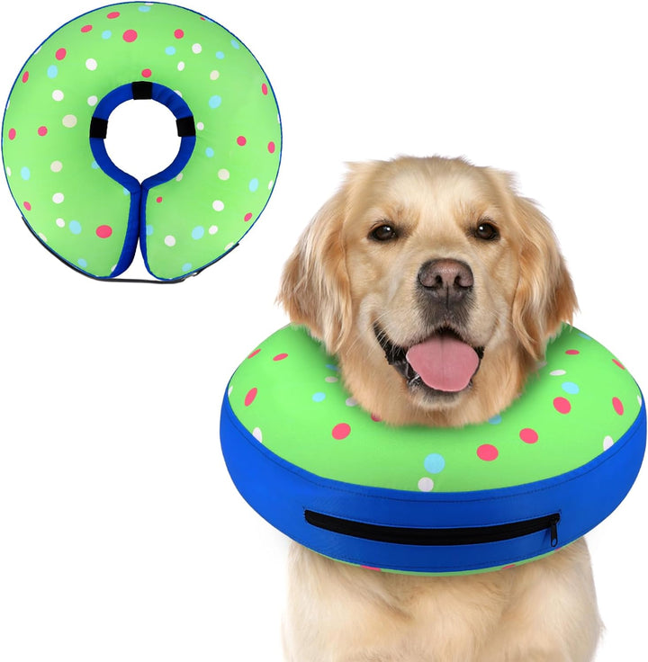 Inflatable Dog Cone Collar Alternative after Surgery, Doggie Neck Donut Collar Recovery Ecollar, Soft Dog Cone for Small Medium Large Dogs
