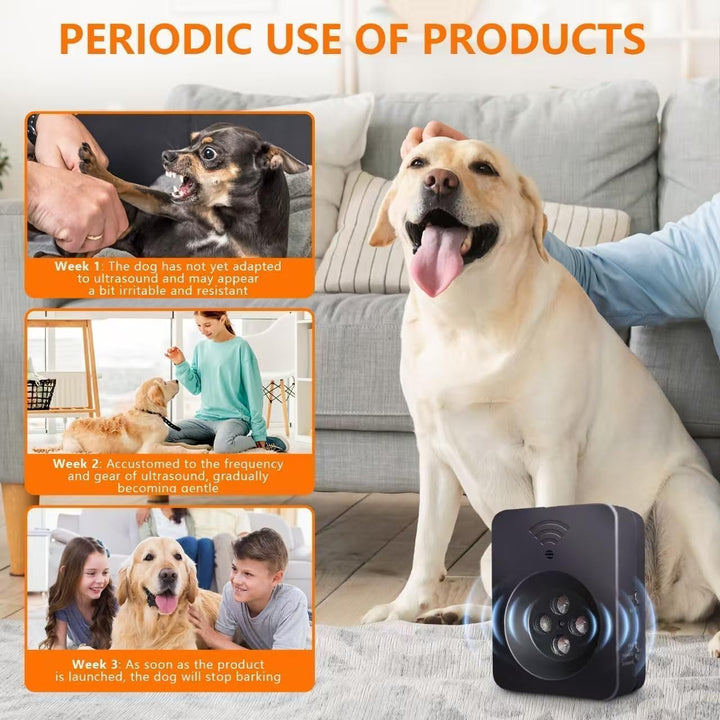 Anti Barking Device, Ultrasonic Dog Bark Deterrent Devices, 3 Modes Rechargeable Dog Barking Control Devices, Bark Silencer, up to 50 FT Indoor Outdoor Use, Pet and Human Friendly