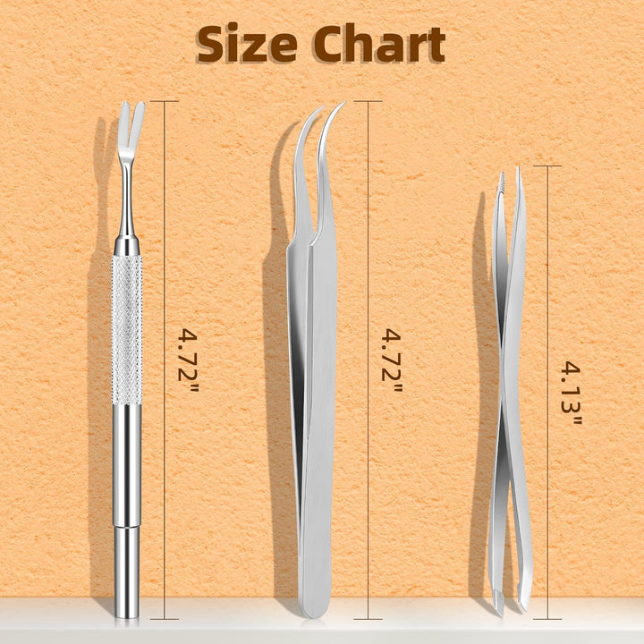 Tick Remover Tool Set - Stainless Steel Tick Remover Kit for Cats Dogs and Humans(Pack of 3)
